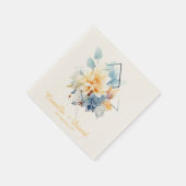 Yellow Cub-Flower: Personalized Wedding Napkins Serviette (Ecke)