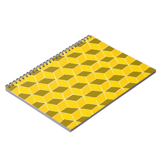 Yellow cube Quiltmuster-Notebook Notizblock (Linke Seite)