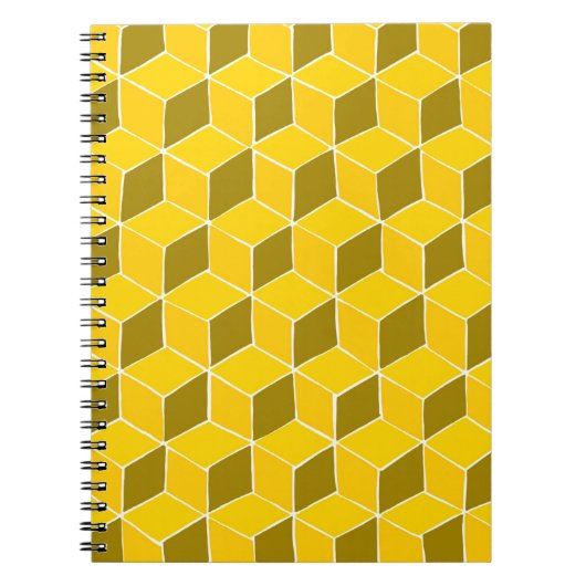 Yellow cube Quiltmuster-Notebook Notizblock (Vorderseite)