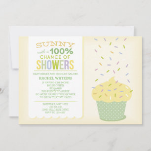 Yellow Cupcake Baby Sprinkle Einladung