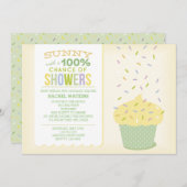 Yellow Cupcake Baby Sprinkle Einladung (Vorne/Hinten)