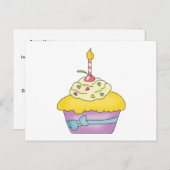 Yellow Cupcake Rezept Card Postkarte (Vorne/Hinten)