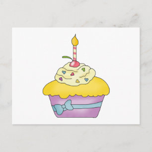 Yellow Cupcake Rezept Card Postkarte