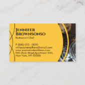 Yellow Custom Foto Restaurant Kochen Koch Visitenkarte (Rückseite)