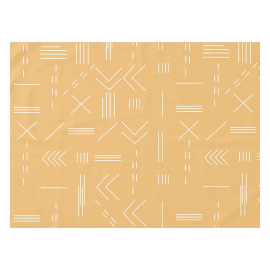 Yellow Custom Modern Boho Geometric Pattern Tischdecke (Vorderseite (Horizontal))