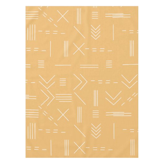 Yellow Custom Modern Boho Geometric Pattern Tischdecke (Vorderseite)