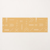 Yellow Custom Monogram Geometric Pattern Yogamatte (Rückseite (Horizontal))