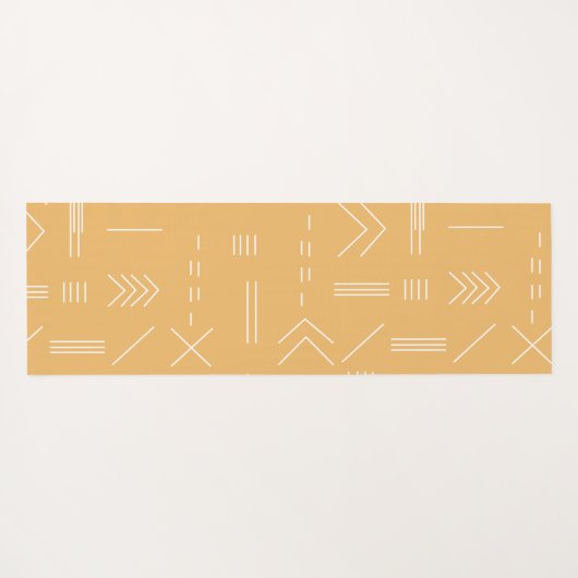 Yellow Custom Monogram Geometric Pattern Yogamatte (Rückseite (Horizontal))