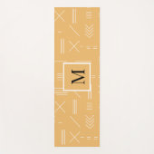 Yellow Custom Monogram Geometric Pattern Yogamatte (Vorderseite)