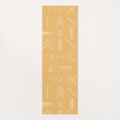 Yellow Custom Monogram Geometric Pattern Yogamatte (Rückseite)