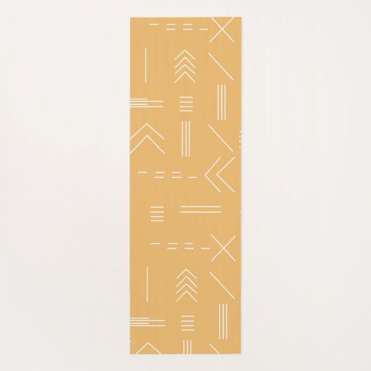 Yellow Custom Monogram Geometric Pattern Yogamatte (Rückseite)