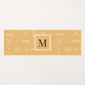 Yellow Custom Monogram Geometric Pattern Yogamatte (Vorderseite (Horizontal))