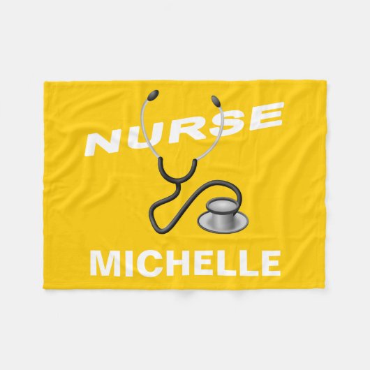 YELLOW Custom Nurname Fleecedecke (Vorderseite (Horizontal))