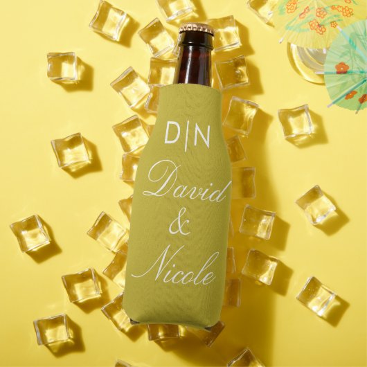 Yellow Custom Text Can Cooler Personalized Sleeve Flaschenkühler (In Situ Sommer)