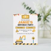 Yellow Cute Construction Truck Boys 2nd Birthday (Stehend Vorderseite)