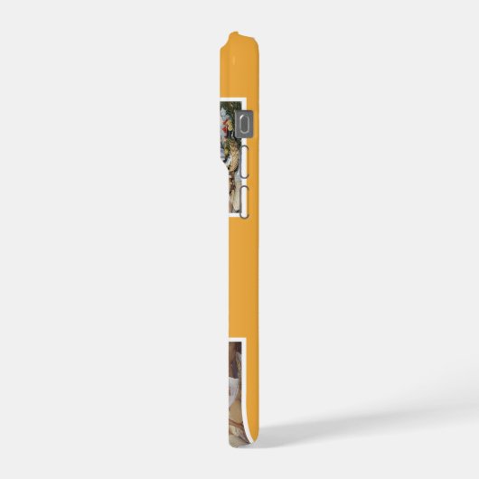 Yellow Cute Modern 3 Photo Layout Custom iPhone Hülle (Linke Seite)