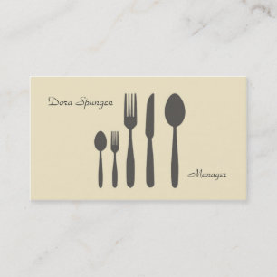Yellow Cutlery Business Card Visitenkarte