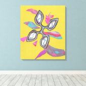 "Yellow Cutting Edge" Fine Art Canvas Print Leinwanddruck (Insitu (Holzboden))