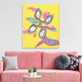 "Yellow Cutting Edge" Fine Art Canvas Print Leinwanddruck (Insitu (Wohnzimmer))