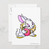 Yellow Cybunny hugging Negg Postkarte (Vorne/Hinten)