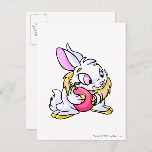 Yellow Cybunny hugging Negg Postkarte (Vorne/Hinten)