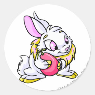 Yellow Cybunny hugging Negg Runder Aufkleber