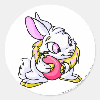 Yellow Cybunny hugging Negg Runder Aufkleber