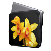 Yellow Cymbidium Orchid Laptop Case (Vorderseite Links)