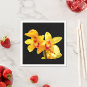 Yellow Cymbidium Orchid Paper Napkins Serviette (Beispiel)