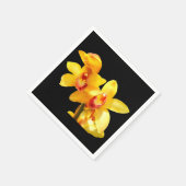 Yellow Cymbidium Orchid Paper Napkins Serviette (Ecke)