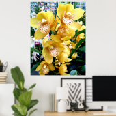 Yellow Cymbidium Orchius Poster (Heimbüro)