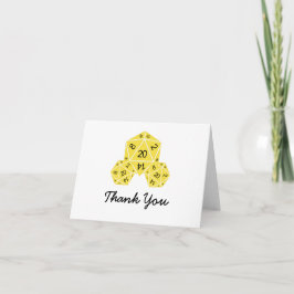 Yellow D20 Dice Dankeschön Karte