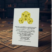 Yellow D20 Dice Wedding Einladung
