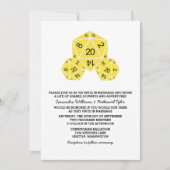 Yellow D20 Dice Wedding Einladung (Vorderseite)