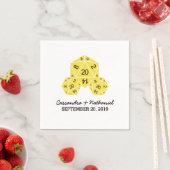 Yellow D20 Dice Wedding Paper Napkins Serviette (Beispiel)