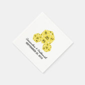 Yellow D20 Dice Wedding Paper Napkins Serviette (Ecke)