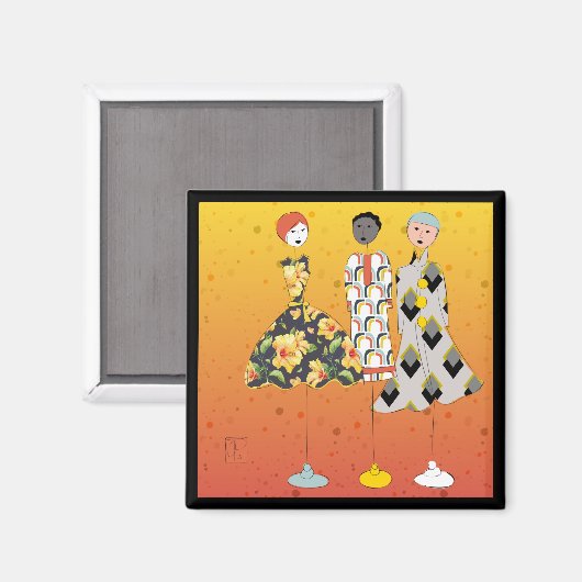 Yellow Daches Magnet (Vorderseite/Rückseite)