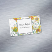 Yellow Daffodial Blume Watercolor Business Card Magnetische Visitenkarte (Beispiel)