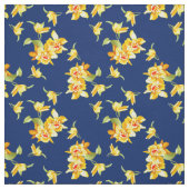 Yellow Daffodien auf Navy Blue Stoff (Muster)