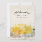 Yellow Daffodien Frühlingsfeiertag Gedenkfeier Einladung (Vorderseite)