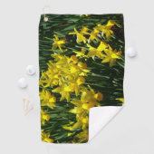 Yellow Daffodien I Cheery Spring Blumen Golfhandtuch (Insitu)