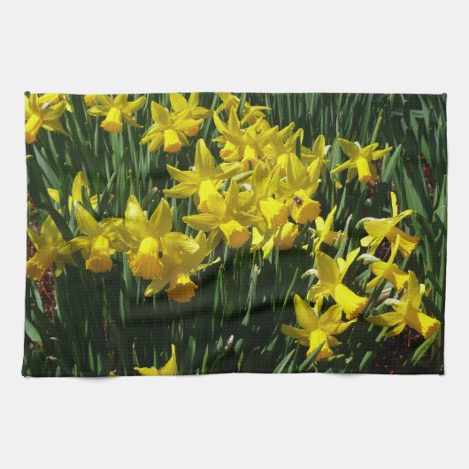 Yellow Daffodien I Cheery Spring Blumen Handtuch (Horizontal)