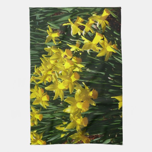 Yellow Daffodien I Cheery Spring Blumen Handtuch (Vertikal)
