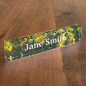 Yellow Daffodien I Cheery Spring Blumen Namensplakette (Seite)