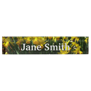 Yellow Daffodien I Cheery Spring Blumen Namensplakette