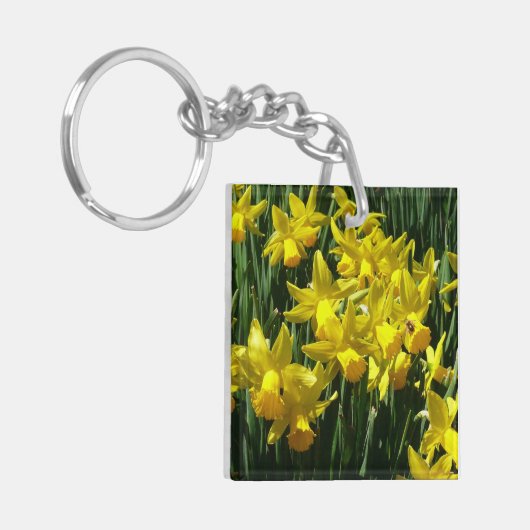 Yellow Daffodien I Cheery Spring Blumen Schlüsselanhänger (Vorderseite links)