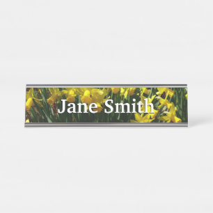 Yellow Daffodien I Cheery Spring Blumen Schreibtischnamensplakette