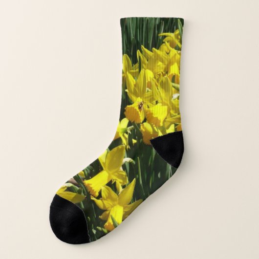 Yellow Daffodien I Cheery Spring Blumen Socken (Links - Außen)