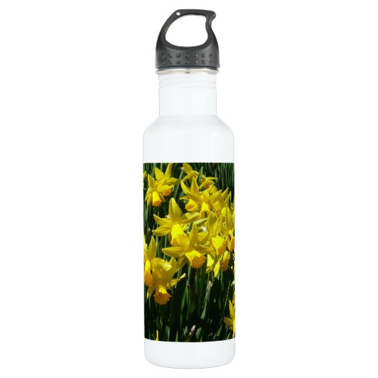 Yellow Daffodien I Cheery Spring Blumen Trinkflasche (Vorderseite)