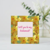 Yellow Daffodien Werden Sie meine Blumenkarte sein Einladung (Stehend Vorderseite)